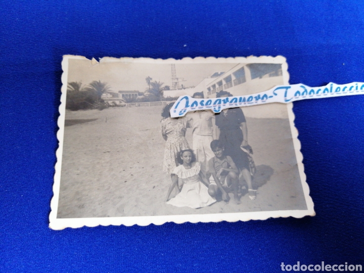 Fotografia antiga: PLAYA DE VALENCIA CON MODELOS FOTOGRAFIA ANTIGUA CON SELLO FOT&Oacute;GRAFO