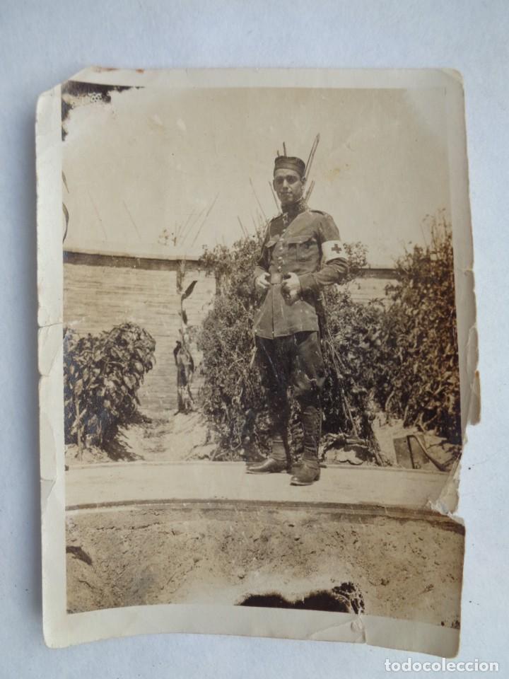 Antique Photography: GUERRA DE AFRICA: MILITAR DEL RGTO. DE INFANTERIA MALLORCA N&ordm; 13 CON BRAZALETE CRUZ ROJA, SANITARIO