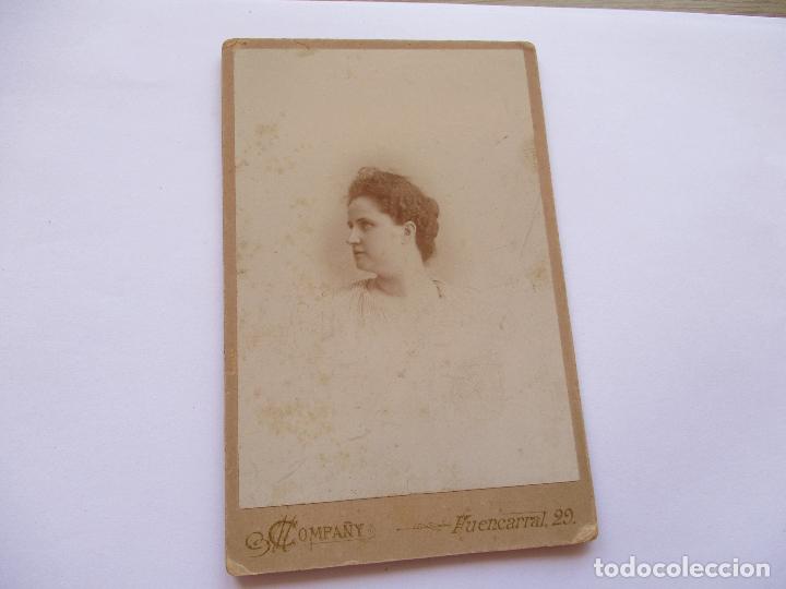 Fotografia antiga: ANTIGUA FOTOGRAF&Iacute;A: SE&Ntilde;ORITA-1895.- 16.5 X 10.5 CM.-COMPA&Ntilde;Y