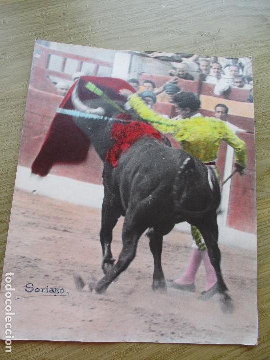 Antique Photography: FOTO DE: CORRIDA DE TOROS,FIRMA DE: SORIANO-S/F-MIDE 30 X 24 CM.-