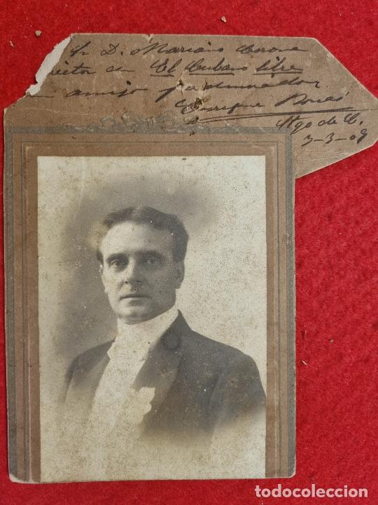 Antique Photography: FOTO DEDICADA MARIANO CORONA A SALVADOR CARBONELL PUIG GRUP CATALANISTA CUBA ORIGINAL CAT2