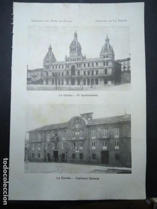 Fotograf&iacute;a antigua: DOCUMENTO FOTOGR&Aacute;FICO EL AYUNTAMIENTO en obras sin finalizar Y CAPITAN&Iacute;A GENERAL 1900 GEOGRAFIA GALI