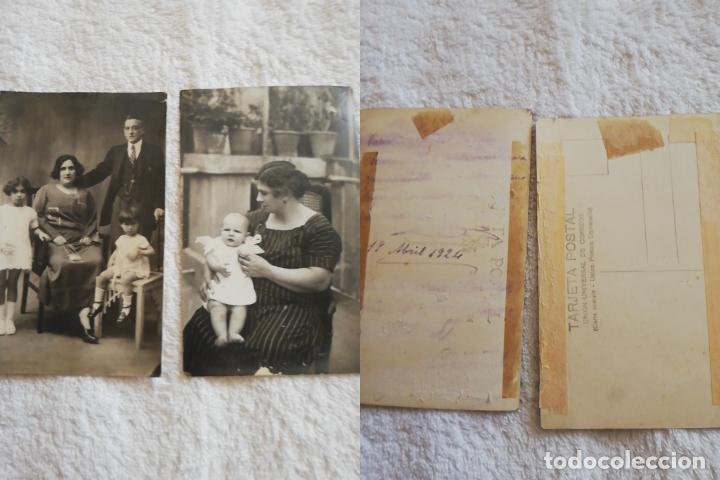 Fotografia antiga: ANTIGUA FOTOGRAF&Iacute;A / OLD PHOTOGRAPH / POSTAL: LOTE 2 POSTALES MUJER Y NI&Ntilde;OS / FAMILIA A&Ntilde;OS 20