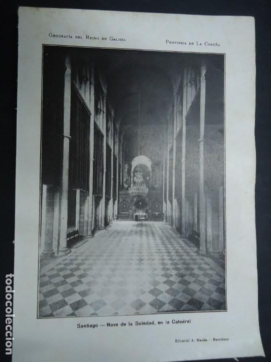 Fotograf&iacute;a antigua: DOCUMENTO FOTOGR&Aacute;FICO SANTIAGO NAVE DE LA SOLEDAD, EN LA CATEDRAL 1900 GEOGRAFIA GALICIA F. CARRERA