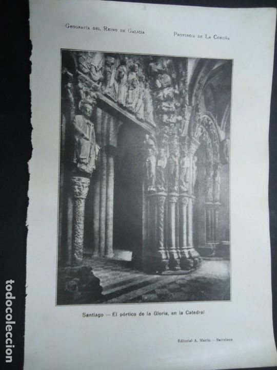 Fotograf&iacute;a antigua: DOCUMENTO FOTOGR&Aacute;FICO SANTIAGO EL P&Oacute;RTICO DE LA GLORIA, EN LA CATEDRAL 1900 GEOGRAFIA GALICIA F. CA