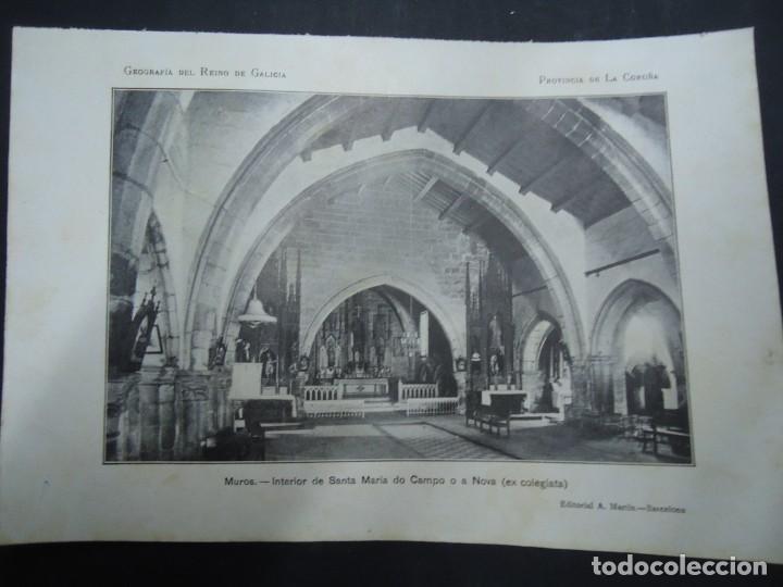 Fotograf&iacute;a antigua: MUROS INTERIOR DE SANTA MAR&Iacute;A DO CAMPO O A NOVA EX COLEGIATA 1900 GEOGRAFIA GALICIA F. CARRERAS Y CA