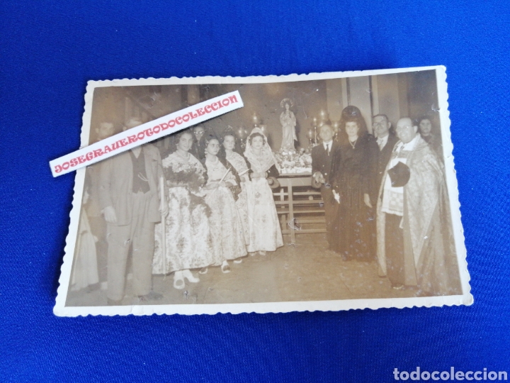 Photographie ancienne: SANTA CECILIA FIESTA CON FALLERAS CURA Y CLAVARIESA MODELOS FOTOGRAF&Iacute;A ANTIGUA CON SELLO FOT&Oacute;GRAFO