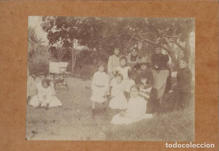 Antique Photography: Alb&uacute;mina. Retrato de grupo: mujeres con ni&ntilde;os en el campo