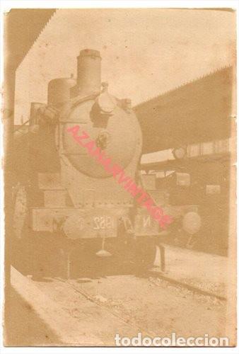 Fotograf&iacute;a antigua: PRINCIPIOS SIGLO XX, LOCOMOTORA FERROCARRIL, 45X68MM
