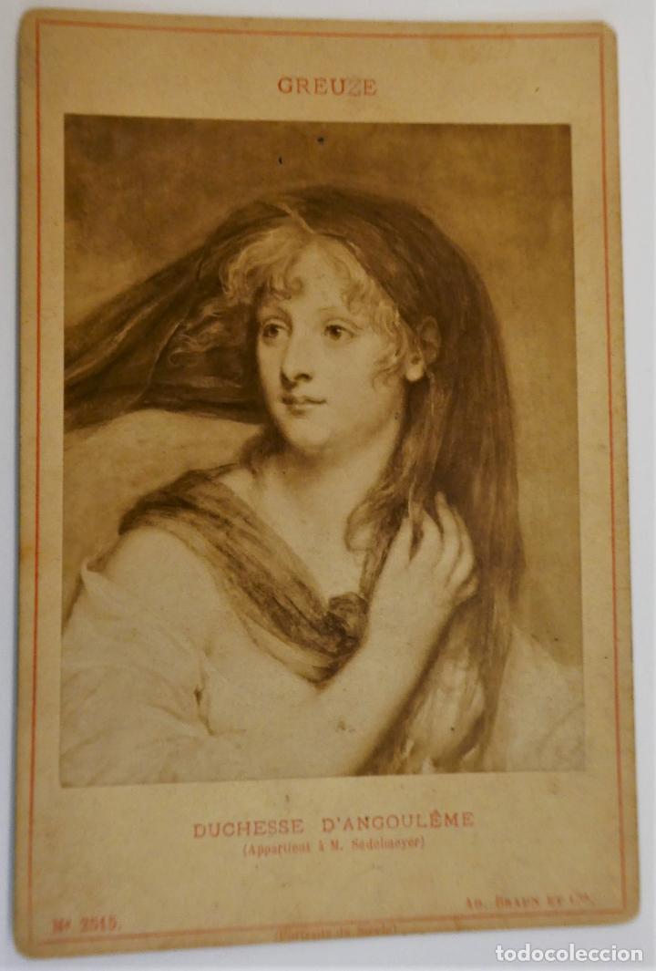 Fotografia antiga: Antigua fotograf&iacute;a de Greuze Braun et Cie Editeurs Duchesse D&acute;Angouleme