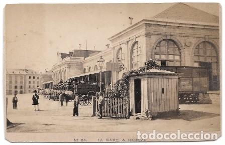 Fotograf&iacute;a antigua: FOTO ESTACION DE GINEBRA SUIZA - ALBUMINA-3488