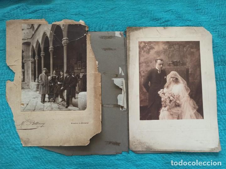 Antique Photography: 2 Antiguas fotografias. una de boda y la otra grupo personas en Montserrat.