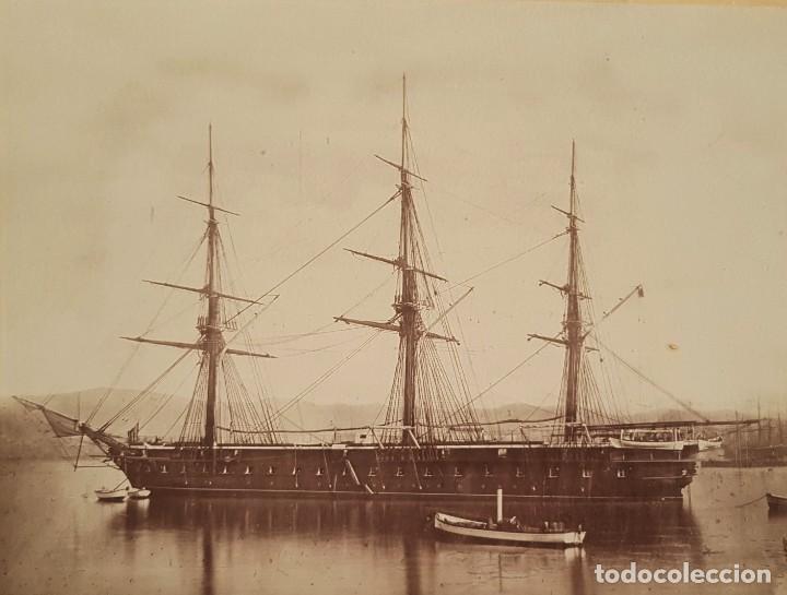 Fotografia antica: Barco. Fragata Navas de Tolosa, 1875. Mariezcurrena foto, Fotograf&iacute;a catalana.