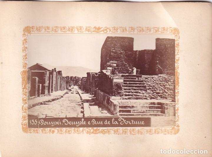 Fotograf&iacute;a antigua: Alb&uacute;mina Pompeya Pompei. Templo y Calle de la Fortuna . No figura fot&oacute;grafo. Italia