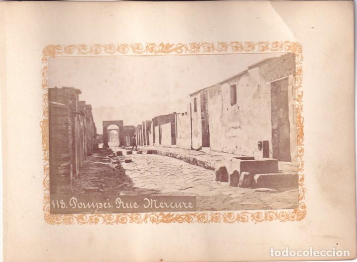 Fotograf&iacute;a antigua: Alb&uacute;mina Pompeya Pompei. Calle Mercurio . No figura fot&oacute;grafo. Italia