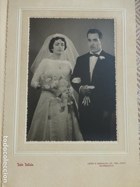 Fotografia antica: RETRATO DE MATRIMONIO FOTO JULIAN LAS PALMAS DE GRAB CANARIA ANTIGUA FOTOGRAFIA 18 X 26 CMTS