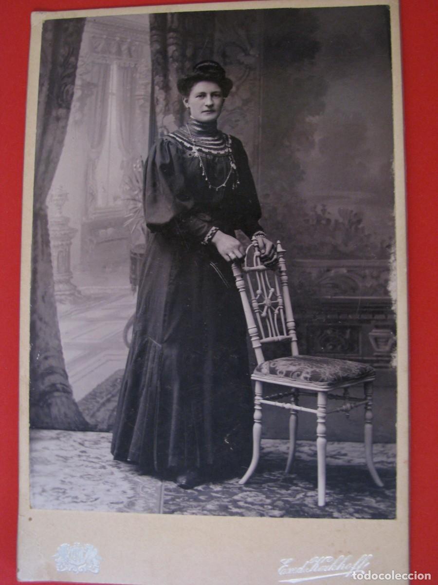 Fotograf&iacute;a antigua: ANTIGUA FOTOGRAFIA DE UNA DAMA. PAISES BAJOS. ATELIER E. V. D.KEKHOFF. 16X11 CM.