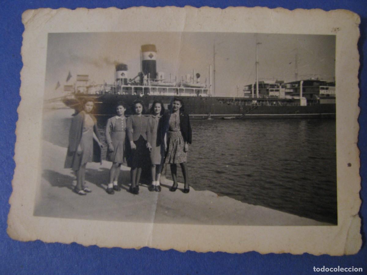 Fotografia antiga: ANTIGUA FOTOGRAF&Iacute;A. PUERTO, BARCO. NO HAY DATOS. 7,5X5 CM.