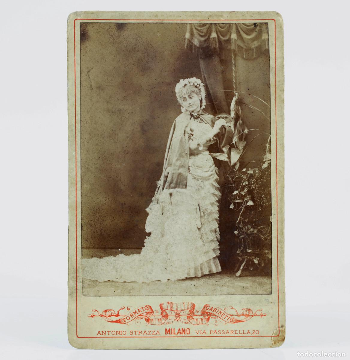 Antique Photography: ACTRIZ O CANTANTE DE &Oacute;PERA POR IDENTIFICAR, FOTO: STRAZZA, MILANO. 10,5x16,5cm.