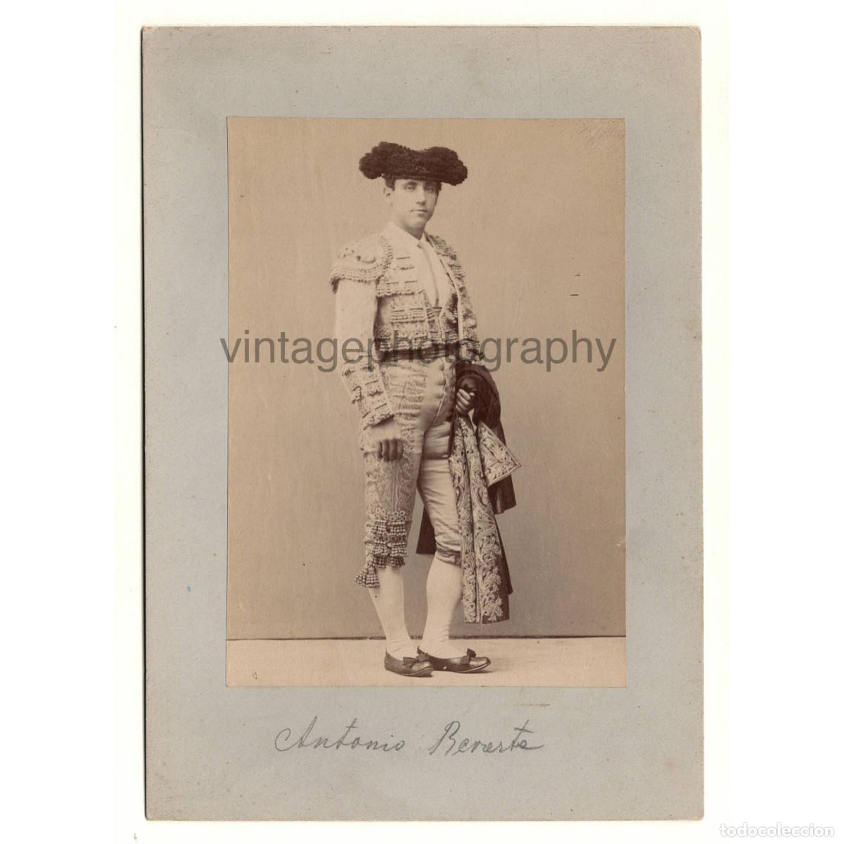 Fotograf&iacute;a antigua: TORERO ESPA&Ntilde;OL - SIGLO XIX. 9,2X13,2CM. SOPORTE: 13X18,5CM.