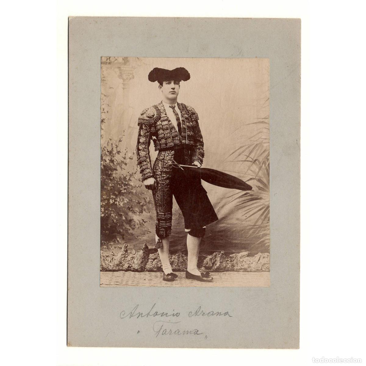Antique Photography: ANTONIO ARANA CARMONA, JARANA. (1868-1928) TORERO. FOTO 9,5X13CM. SOPORTE: 13X18,5CM.