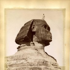 Fotografía antigua: EGIPTO. ZANGAKI. ESFINGE DE GUIZA Y PIRÁMIDE DE KEFRÉN. LOTE DE 2 FOTOS. Lote 377919549