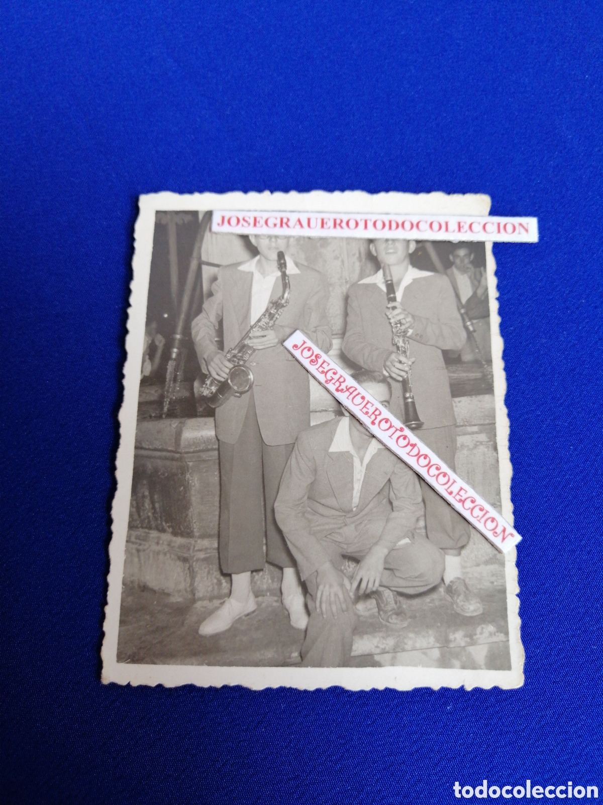 Photographie ancienne: M&Uacute;SICOS NI&Ntilde;OS MODELOS TOCANDO FOTOGRAF&Iacute;A ANTIGUA