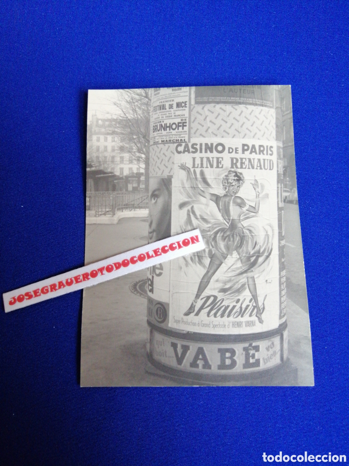 Fotografia antiga: CASINO DE PAR&Iacute;S LINE RENAUD FOTOGRAF&Iacute;A ANTIGUA CARTEL EN LA CALLE