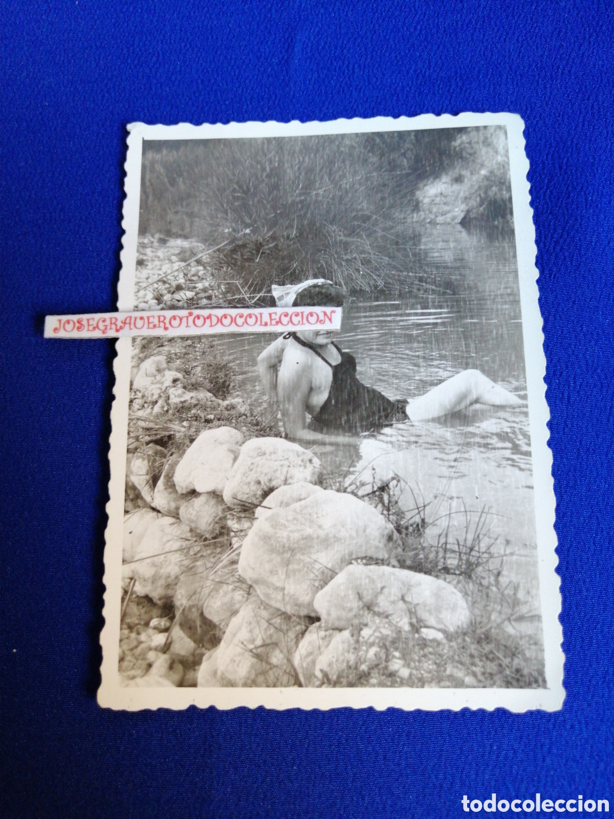 Photographie ancienne: MODELO EN BA&Ntilde;ADOR RIO FOTOGRAF&Iacute;A ANTIGUA