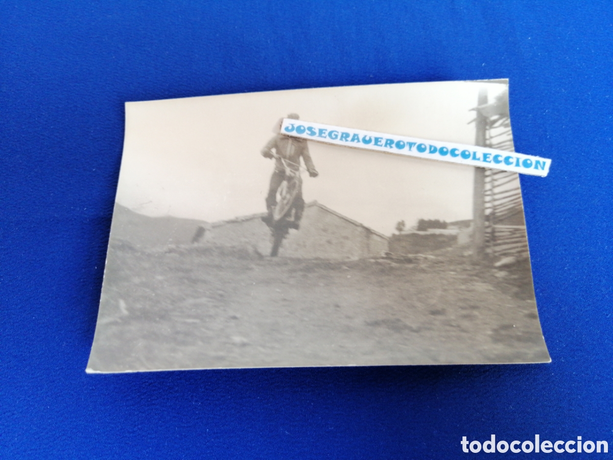 Photographie ancienne: MOTOCROSS CON MODELO FOTOGRAF&Iacute;A ANTIGUA