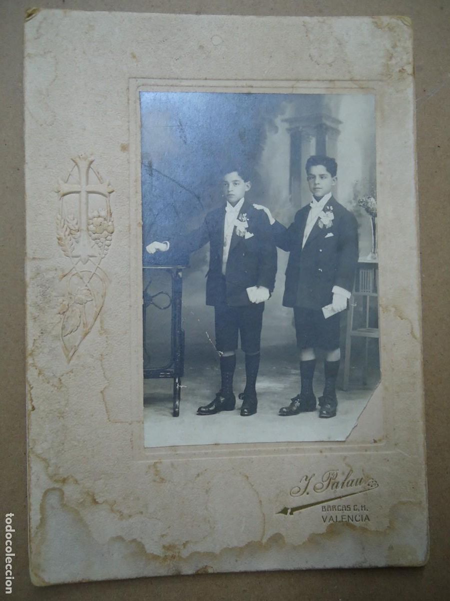 Fotograf&iacute;a antigua: Foto original de J. PALAU de VALENCIA 1910 Mide 23,5 x 16,5 cm. FOTO CON CARTULINA ORIGINAL Est&aacute; com