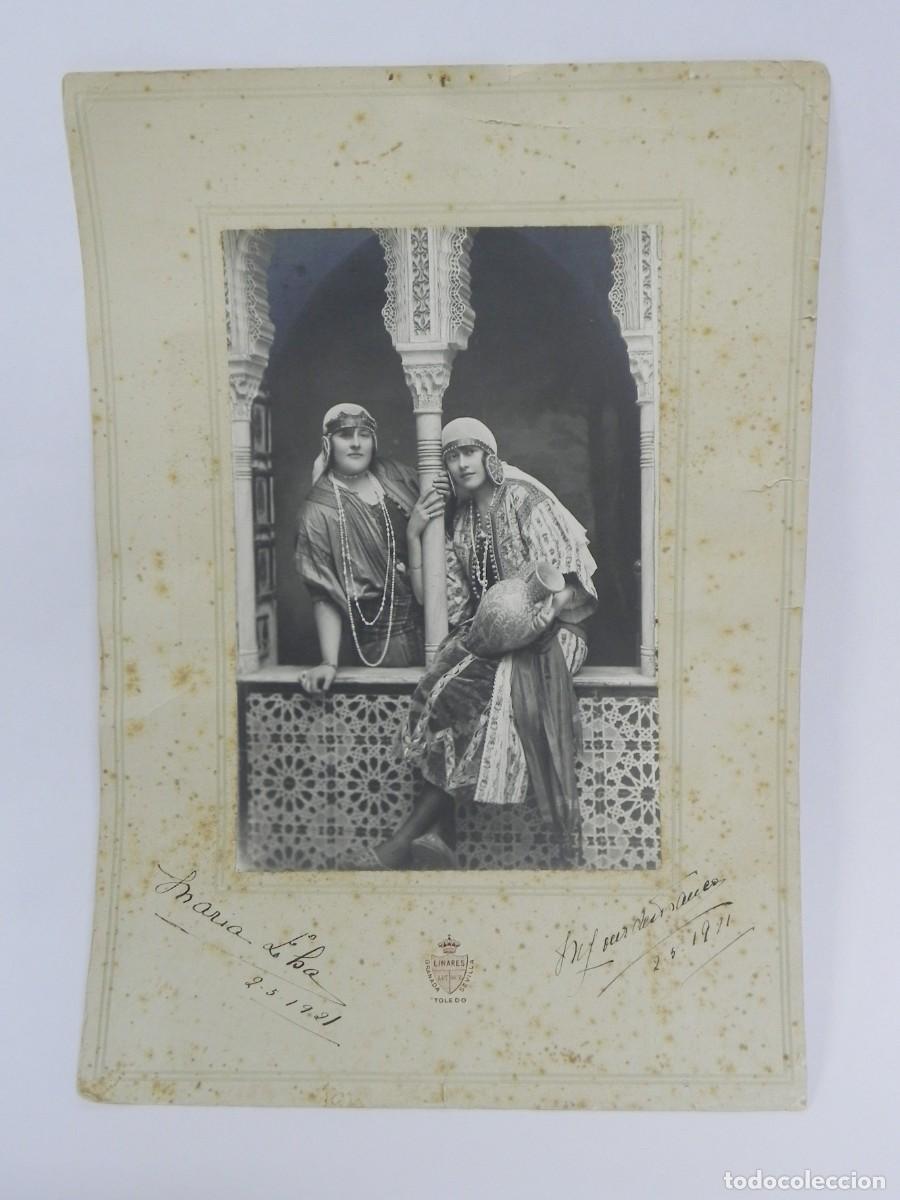 Antique Photography: FOTOGRAFIA DE ART PHOTO LINARES, MUJERES VESTIDAS DE MORAS, REALIZADA EN 1921. MIDE 35 X 25,5 CMS.