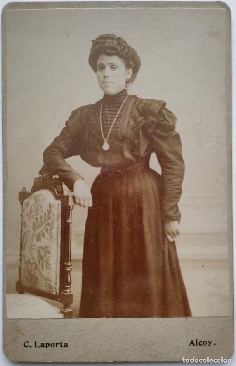 Fotografia antiga: ALCOY FOTOGRAFO C. LAPORTA TAMA&Ntilde;O 8 X 12.5 CM.