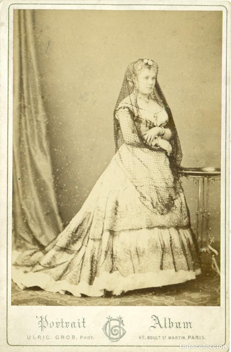Antique Photography: JULIA BARON. CANTANTE FRANCESA OPERETA BUFA. HACIA 1875. DEDICADA AL DORSO.TAMA&Ntilde;O CABINET.