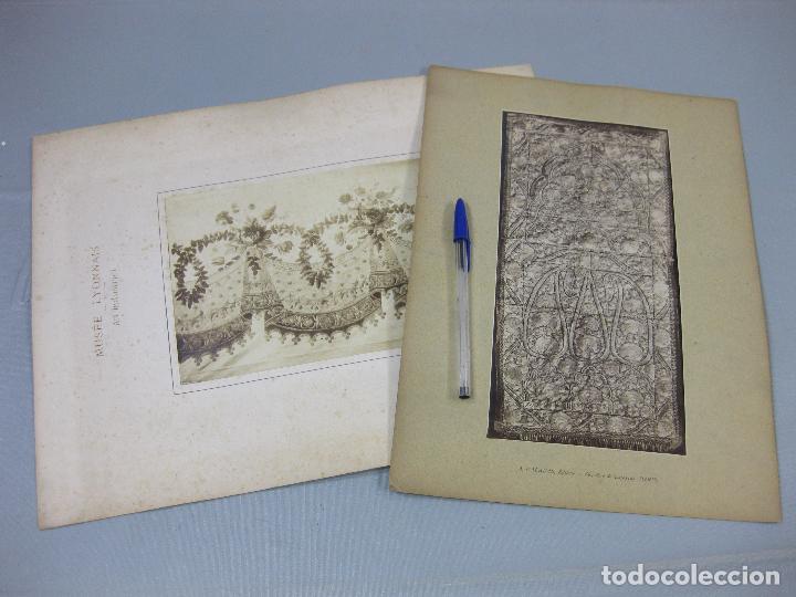 Fotografia antica: PAREJA DE FOTOGRAF&Iacute;AS DE TEJIDOS O BORDADOS. MUSEE LYONNAIS. A. CALAVAS