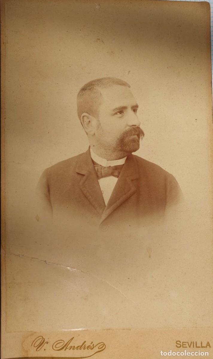 Alte Fotografie: Antigua fotograf&iacute;a alb&uacute;mina sobre cart&oacute;n Firmada V.Andres Sevilla