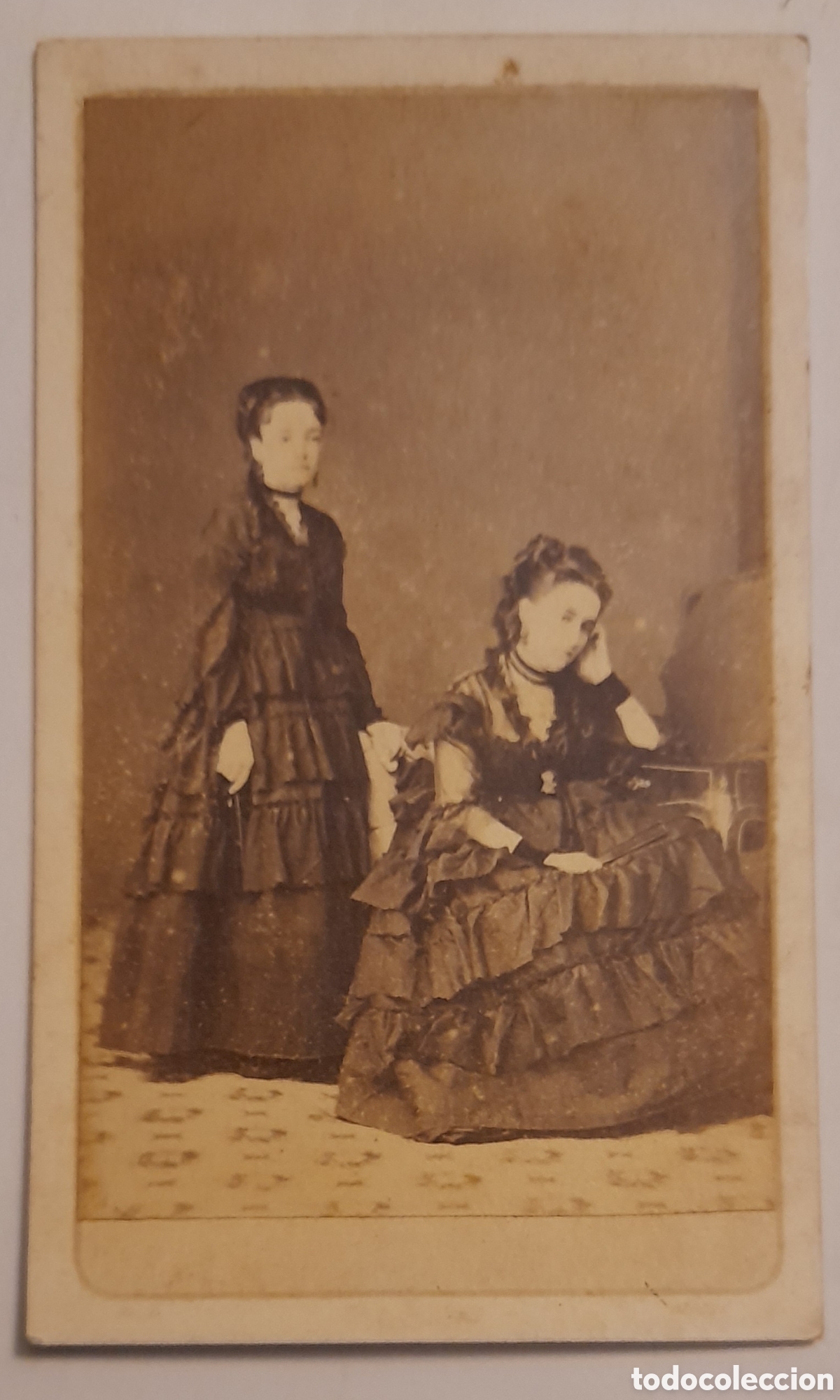 Photographie ancienne: MONTEVIDEO. Carte de Visite. Foto de dos se&ntilde;oritas. Foto MASONI. Siglo XIX