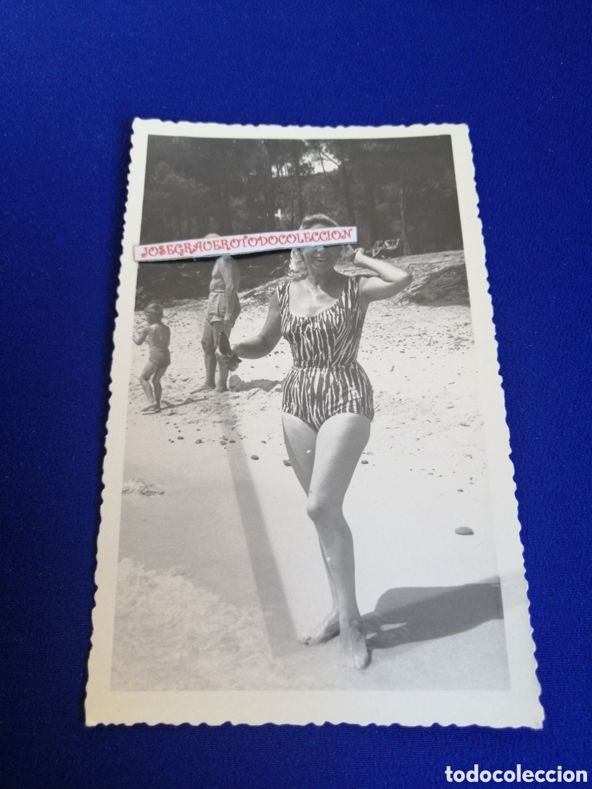 Antique Photography: MODELO EN BA&Ntilde;ADOR POSANDO A&Ntilde;O 1957 FOTOGRAF&Iacute;A ANTIGUA