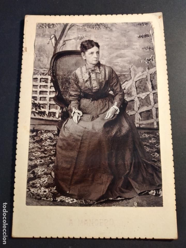 Fotografia antica: CUBA A. MANCEBO FOTOGRAFO RETRATO DE MUJER ANTIGUA ALBUMINA 10 X 16 CMTS
