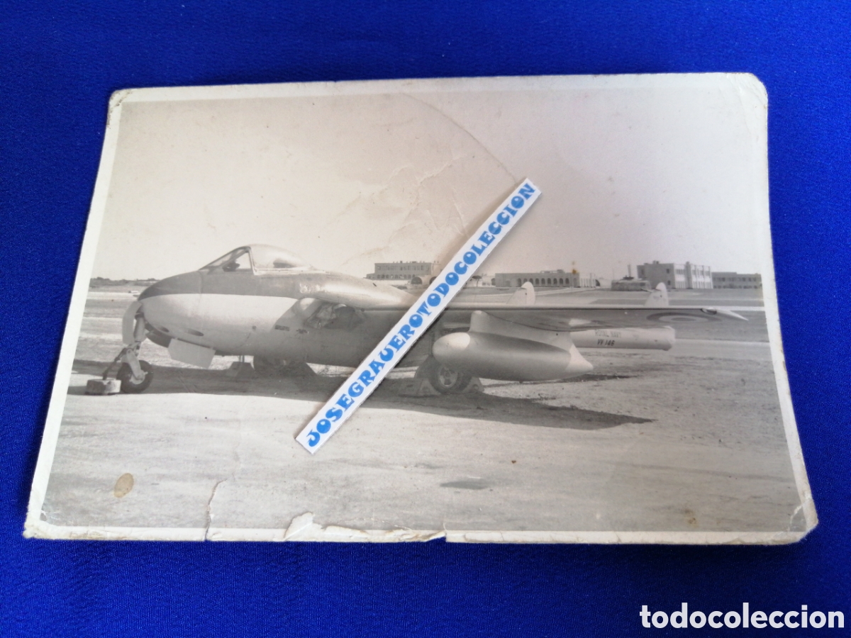 Fotografia antiga: AVION DE COMBATE EN PISTA FOTOGRAF&Iacute;A ANTIGUA
