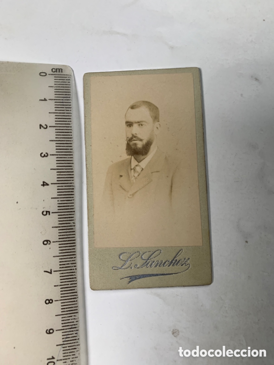 Photographie ancienne: FOTO ALBUMINA. JOVEN CABALLERO CON BARBA. L. S&Aacute;NCHEZ, FOT&Oacute;GRAFO. VALENCIA. 31 JULIO 1899.