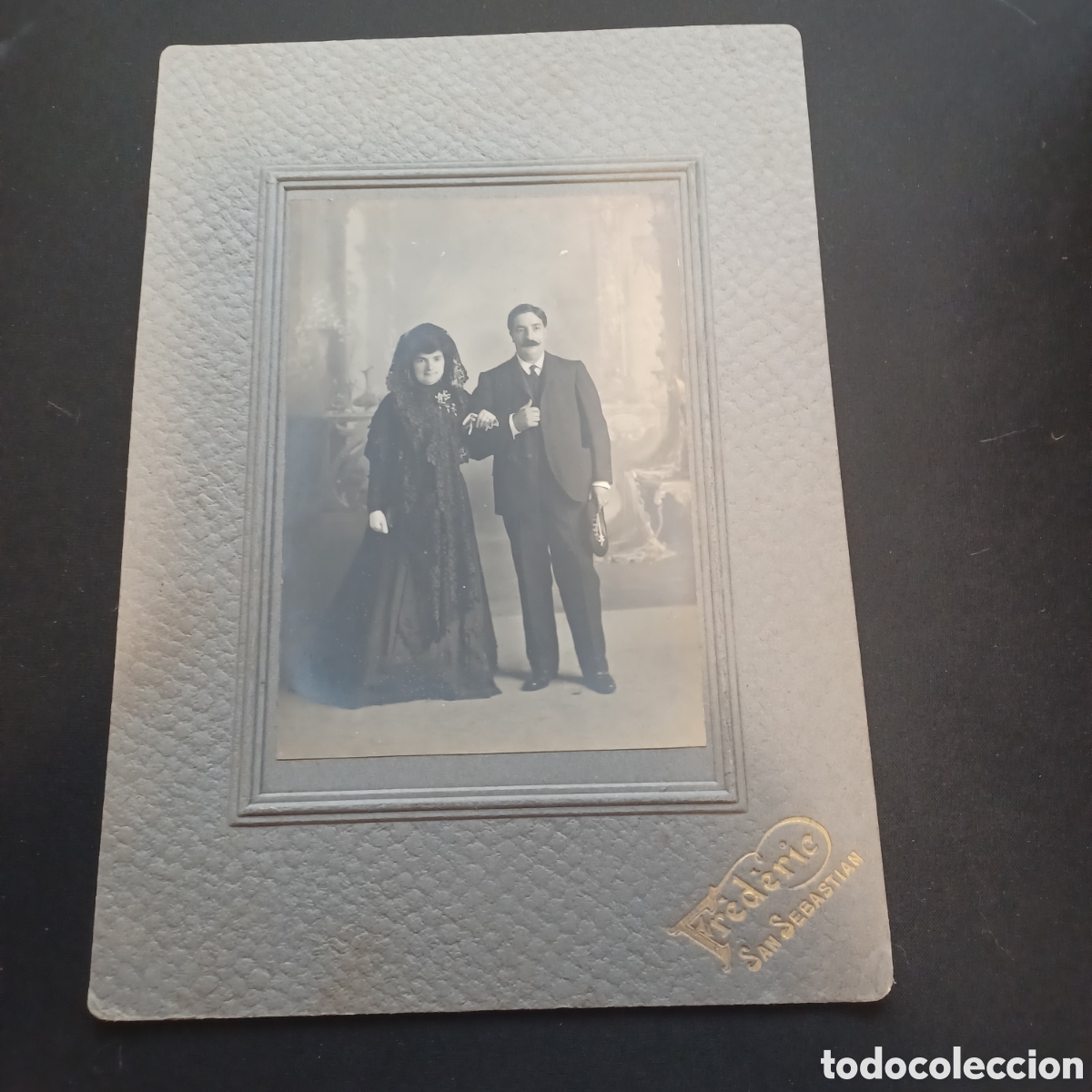 Fotograf&iacute;a antigua: FOTOGRAFIA FREDERIC -PAREJA- SAN SEBASTIAN 17x24