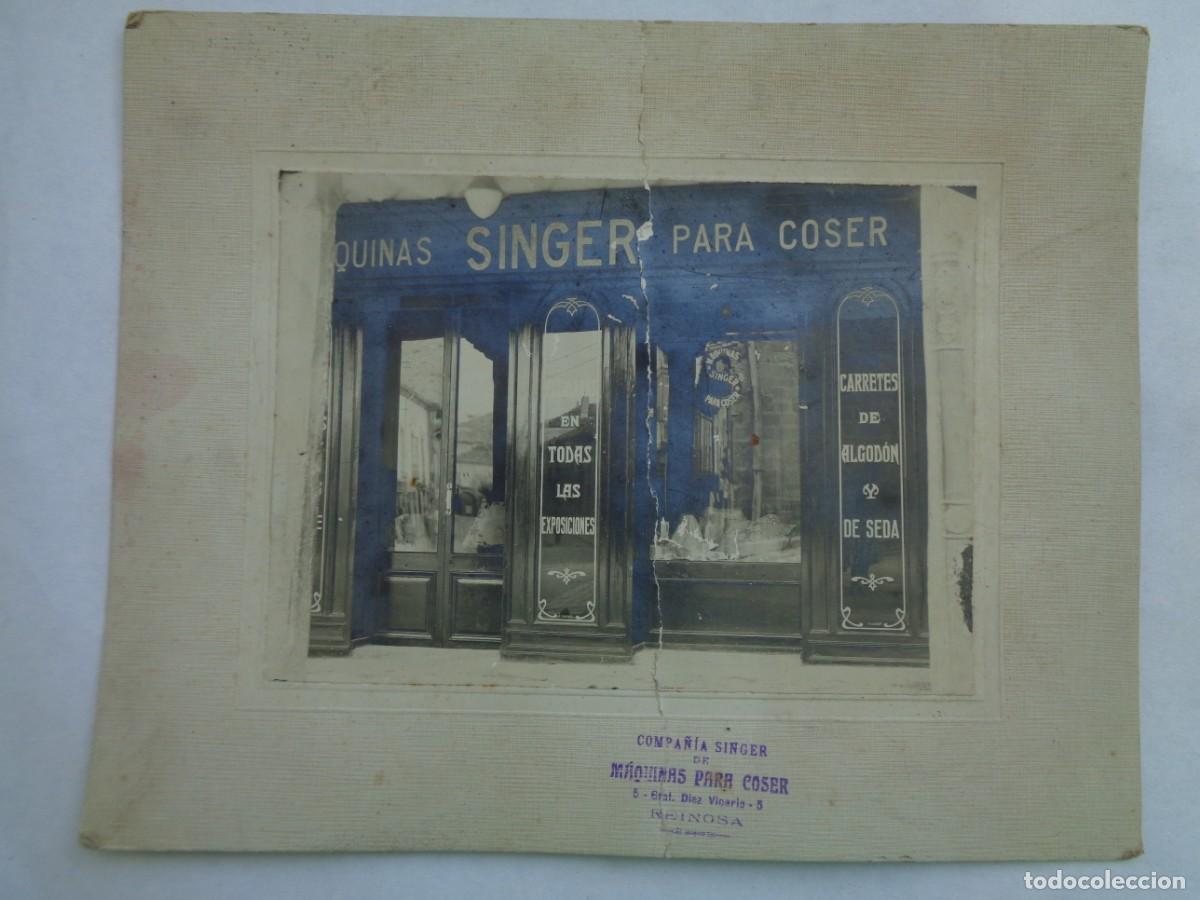 Antique Photography: GRAN FOTO DE TIENDA DE MAQUINAS DE COSER SINGER DE REINOSA , PRINCIPIOS DE SIGLO .... 20.5 X 25.5 CM