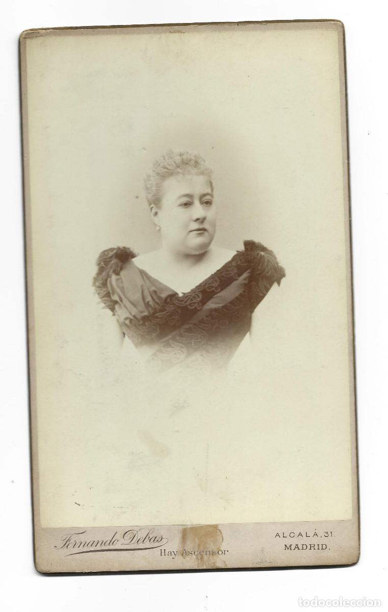 Fotografia antiga: ANTIGUO RETRATO-FOTOGRAFO FERNANDO DEBAS-PRIMER FOTOGRAFO DE S.S.MM-MADRID