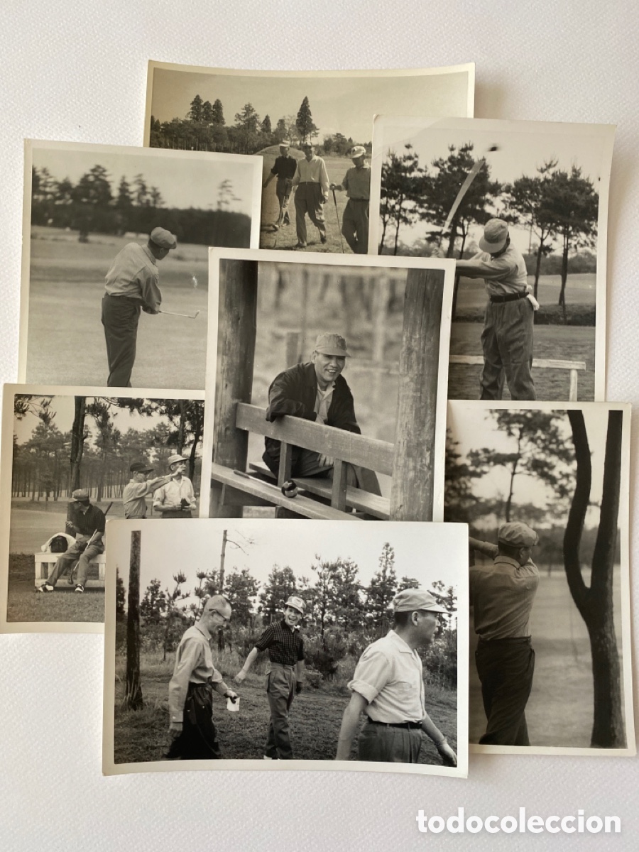 Fotografia antica: 7 fotograf&iacute;as antiguas japonesas en blanco y negro. Jap&oacute;n. Hombres jugando al golf.