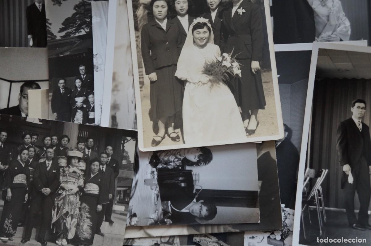 Fotografia antica: Lote de 11 fotograf&iacute;as japonesas de bodas. Antiguas en blanco y negro.