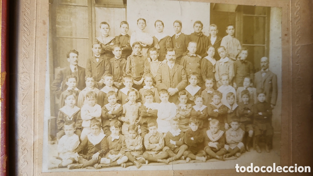 Fotografia antica: Fotograf&iacute;a cuadro antigua colegio instructivo Aragon 1910