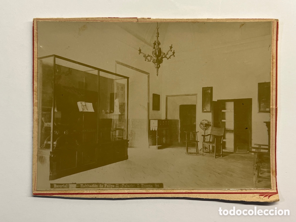 Fotograf&iacute;a antigua: SAN LORENZO DE EL ESCORIAL. Habitaci&oacute;n de Felipe II, Fotograf&iacute;a Albumina (fin siglo XIX)