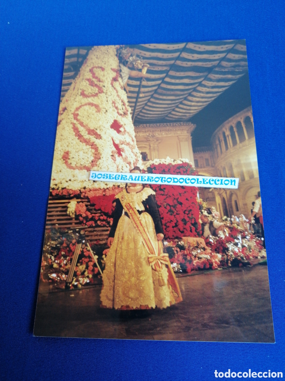 Photographie ancienne: FALLERA MAYOR CON VIRGEN DESAMPARADOS OFRENDA FOTOGRAF&Iacute;A