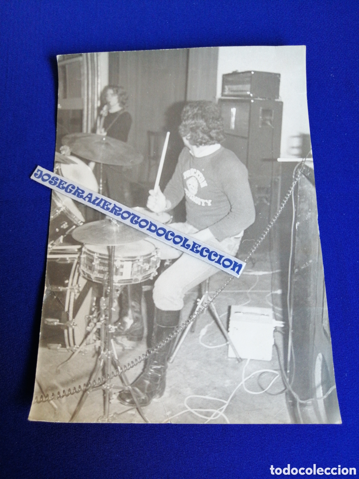 Fotografia antica: MUSICOS BATER&Iacute;A TOCANDO FOTOGRAF&Iacute;A ANTIGUA